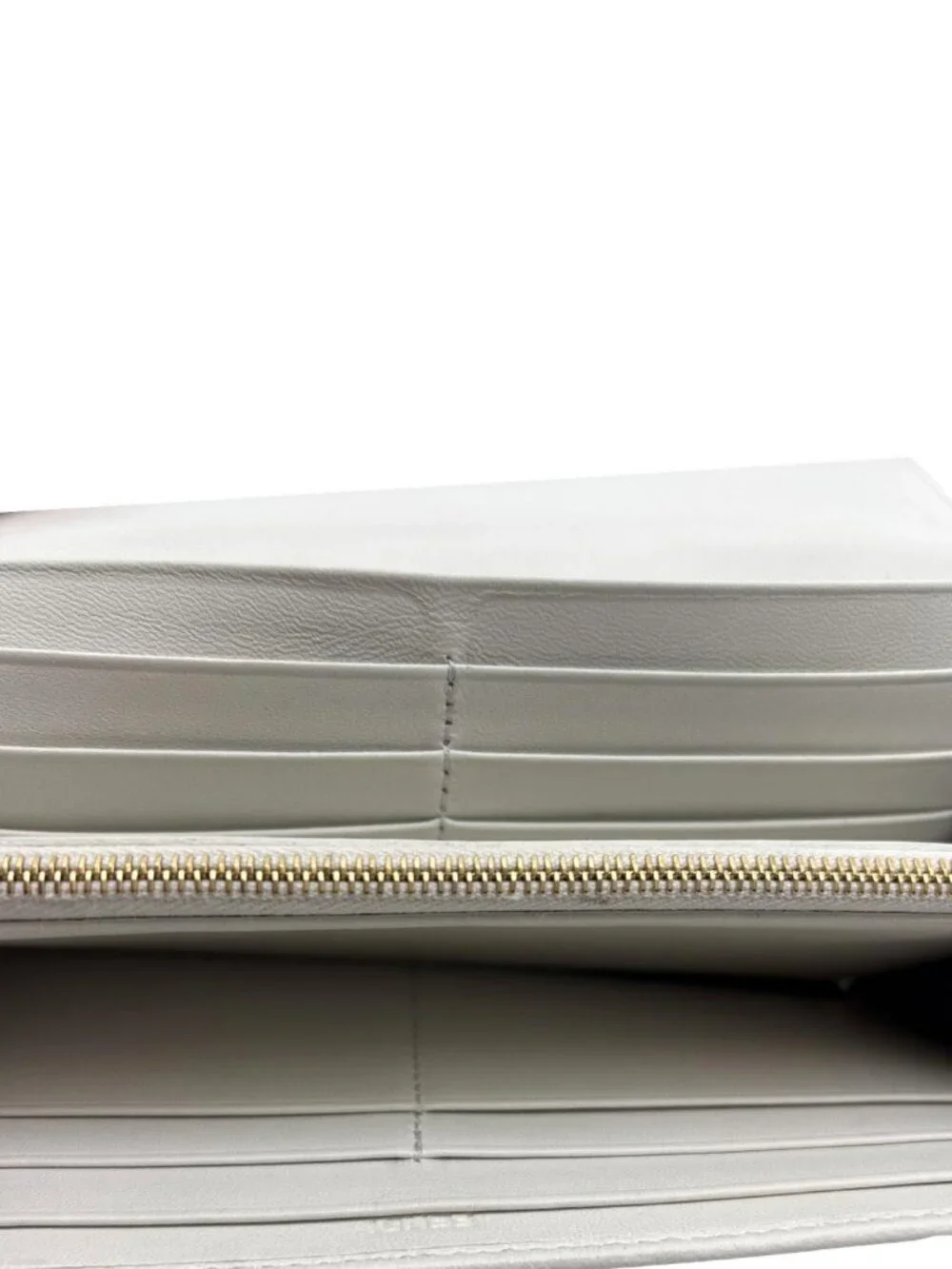 Fendi Baguette Embossed FF Nappa Leather Continental Wallet Off White